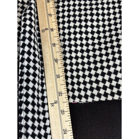 Loft Wool Cape Jacket Black White Checkered Pattern 8 Belted Cropped Wide Sleeve - Picture 6 of 10